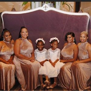 Pink Velvet Bridesmaid dress